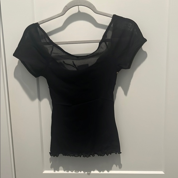Kookai Black Top with Floral Embroidery - Picture 4 of 5